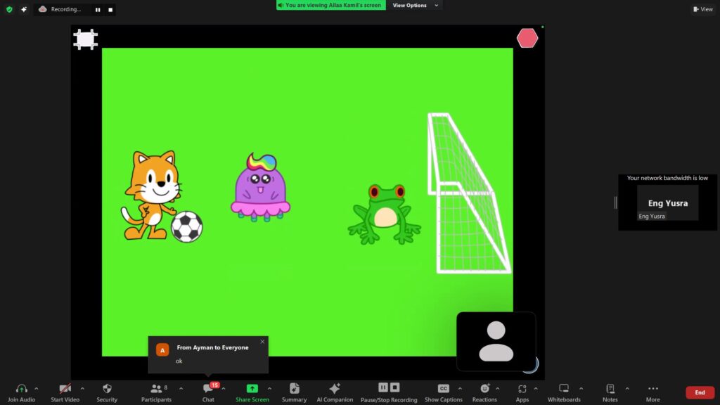 playing foot ball project using scratch junior