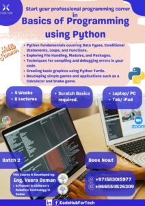 programming using Python- Code Hub For Technology